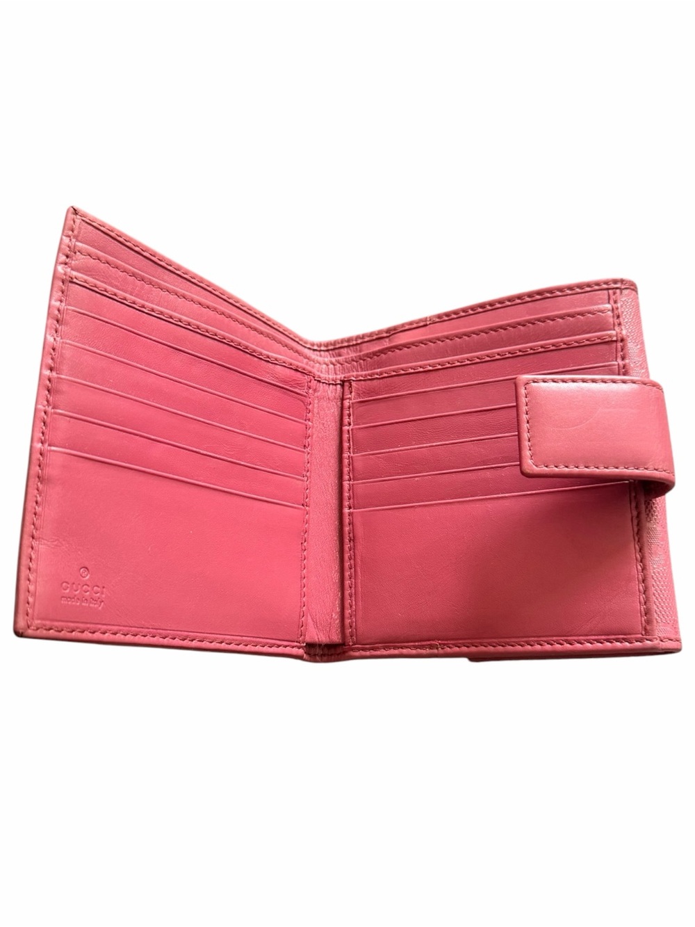 AUTHENTIC Gucci Rose Pink GG Embossed Leather Wallet- FREE COA - Picture 6 of 10
